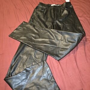 Abercrombie & Fitch Black Vegan Leather Trousers